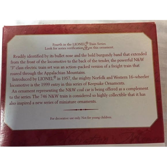 Hallmark lionel 746 Norfolk & western locomotive ornament 1999 - Picture 2 of 6